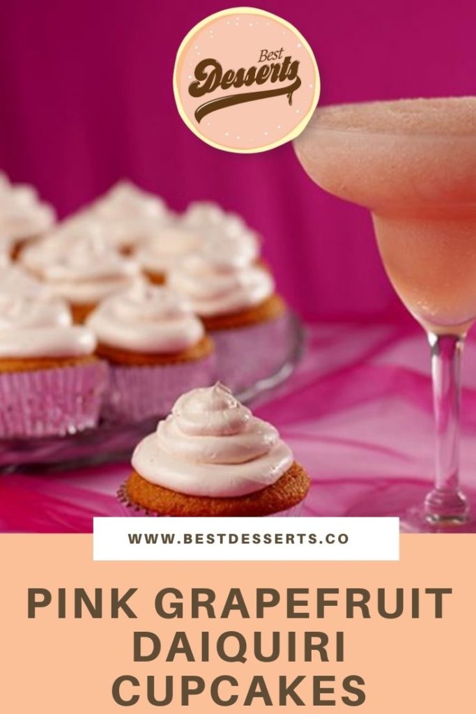 Pink Grapefruit Daiquiri Cupcakes