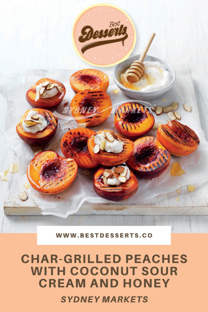 Char-grilled Peaches with Coconut Sour Cream and Honey (1)