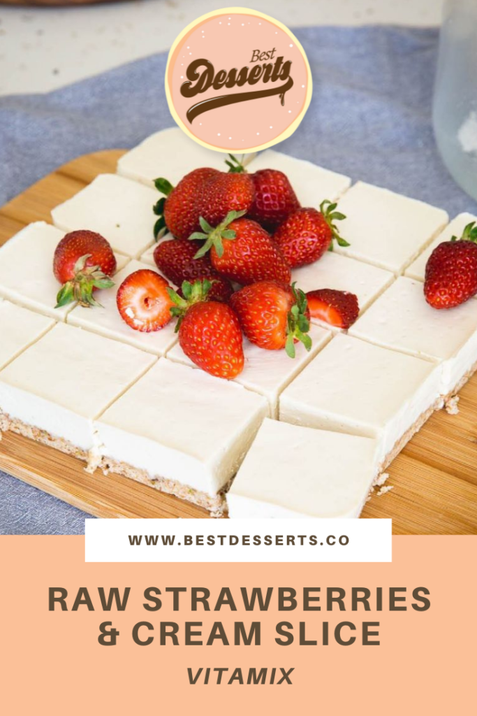 Raw Strawberries and Cream Slice